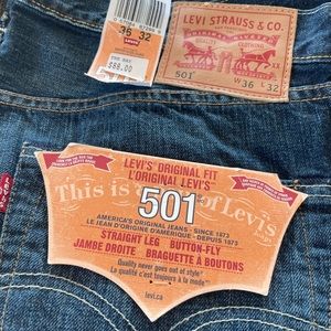 . Men’s 36” waist, 32” long, Levi 501
